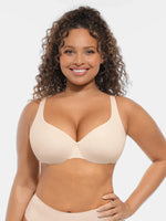 Unpadded Underwired Deep V-Neck Side Support Bra